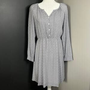 41Hawthorn Woman’s Lightweight Long Sleeve Pullover Navy White Dress- Size M